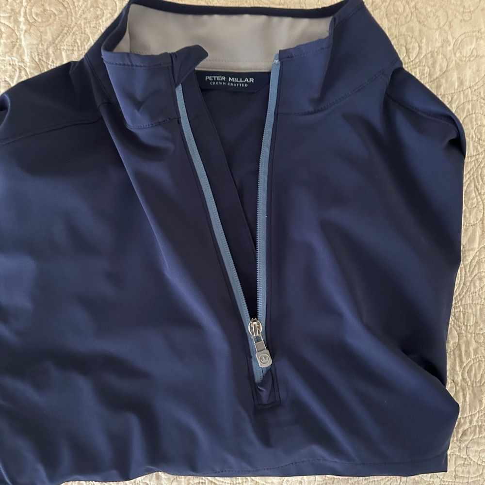 Peter Millar Navy Quarter-Zip Pullover